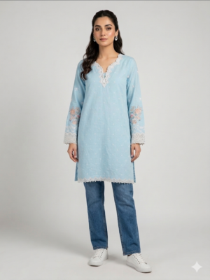 Embroidered shirt with beads