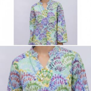 Abstract Cotton Shirt-short
