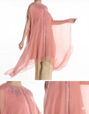 Light Pink Chiffon Kaftan