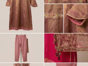 Embroidered Mauve Anarkali Set 3 pc