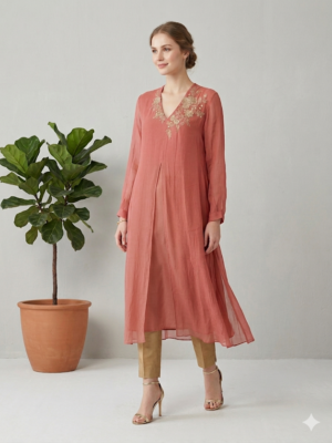 pink chiffon dress